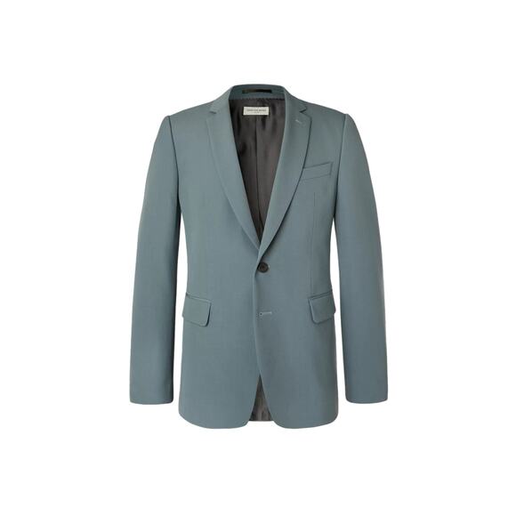 Dries Van Noten Slate-Blue Wool-Blend Blazer Suit Jacket - Picture 1 of 7